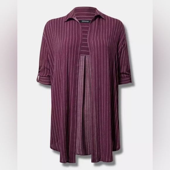 Torrid Gauze Open Front Shirt Kimono 0X - Picture 3 of 5